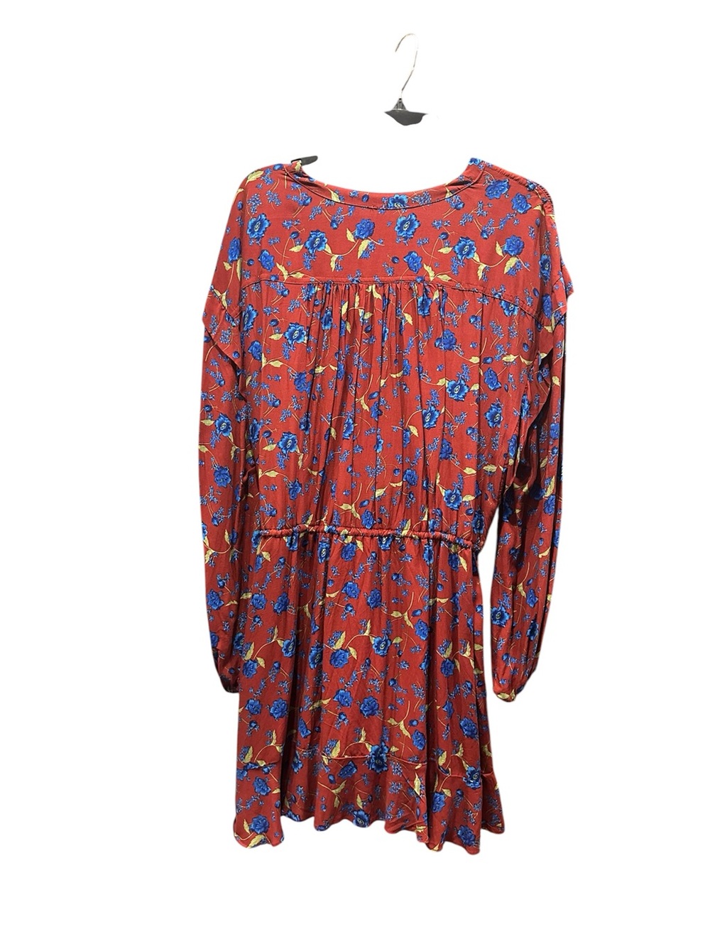 Free People Glower Fields Mini Dress Burgandy/Bold Blue Flowers Size Medium EUC - Picture 7 of 10